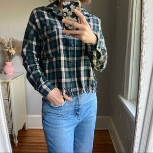 The Story Navy Blue Flannel Button Down Shirt size Small